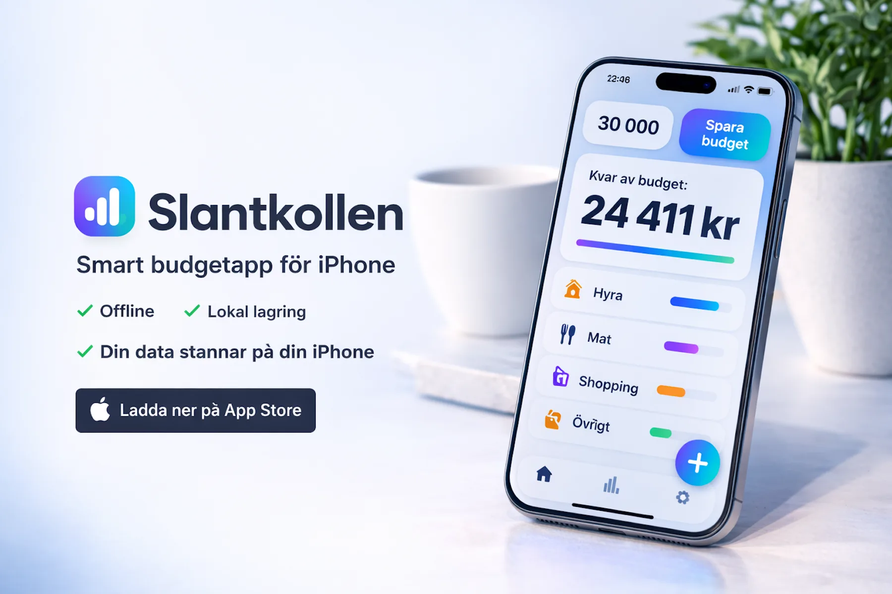 Slantkollen budgetapp för iPhone – håll koll på dina utgifter